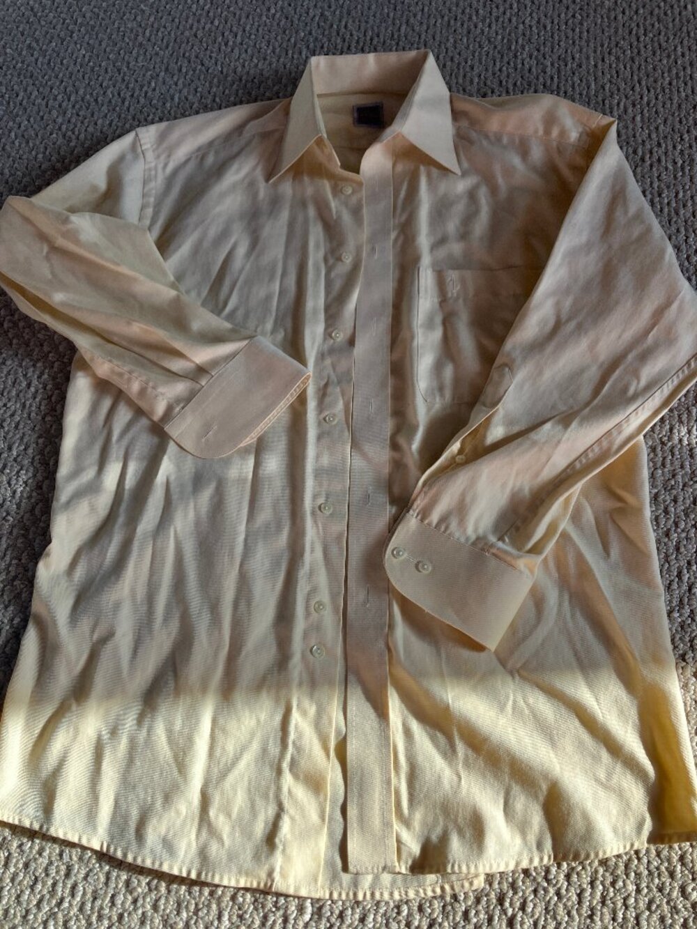 Vintage Eton Collared Button Up Shirt Yellow Large